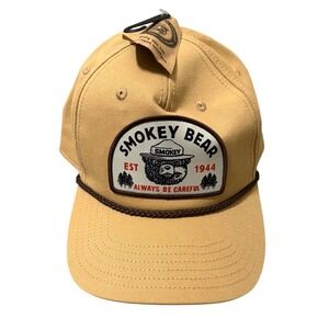 Smokey Bear Tan Rope Hat Snapback Always Be Careful Official Licensed